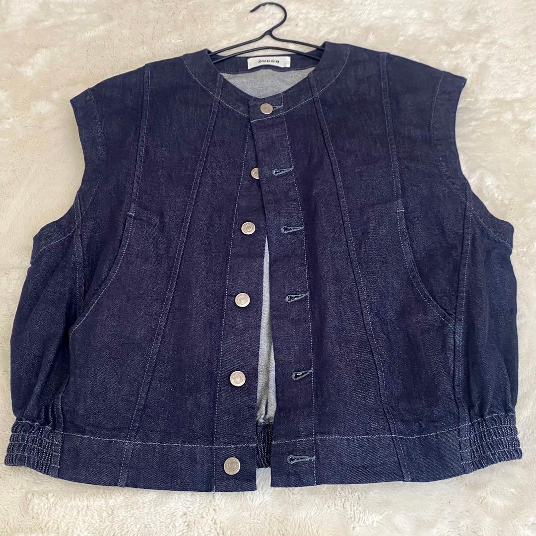 ZUCCa デニムドッキング ジャケット ネイビー M