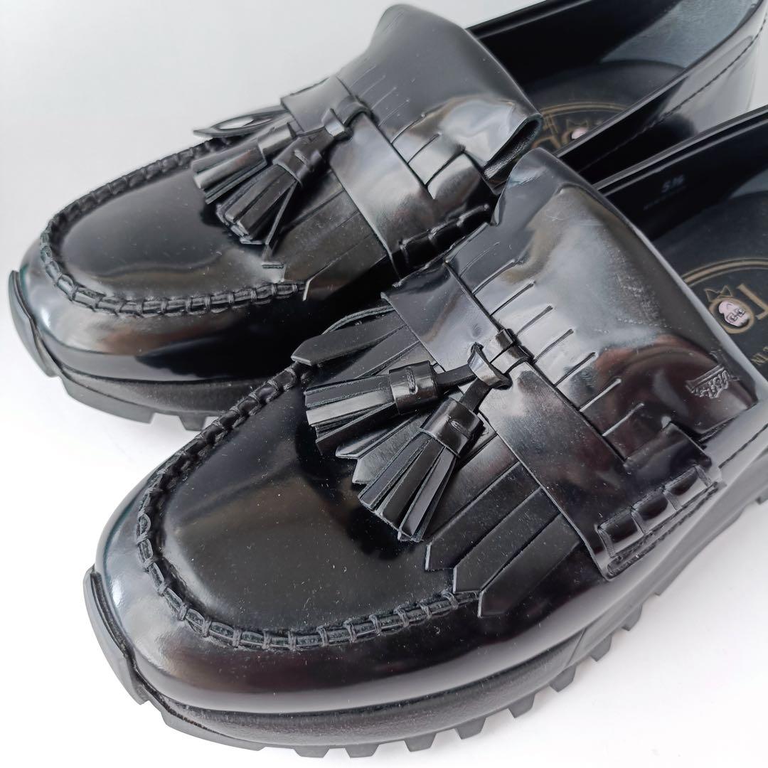 【美品】トッズ　ローファー フリンジ　厚底　TOD'S イタリア製　ブラック