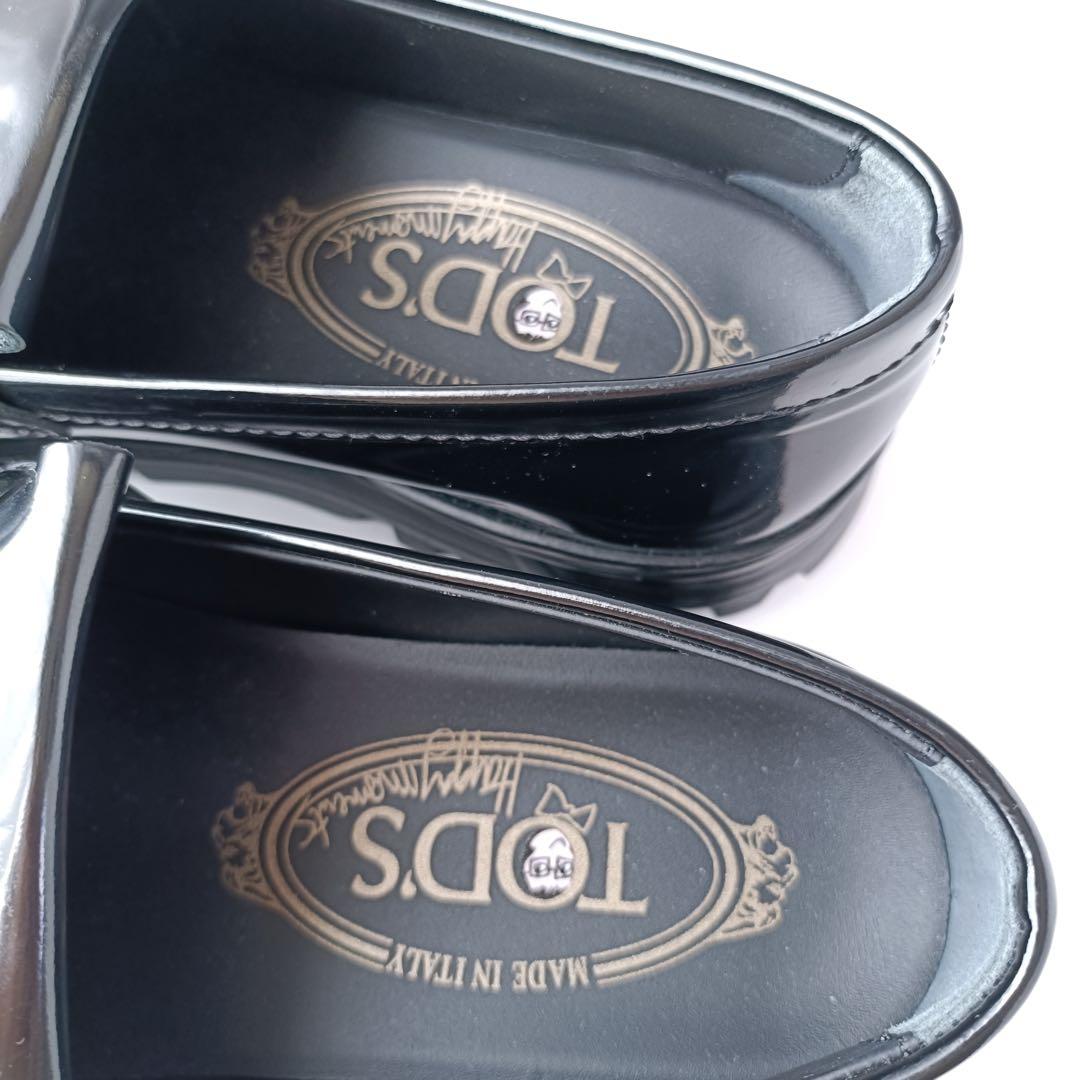 【美品】トッズ　ローファー フリンジ　厚底　TOD'S イタリア製　ブラック