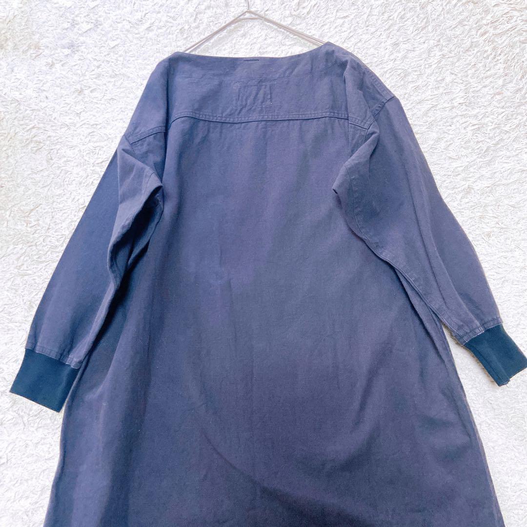 現行MHL. マーガレットハウエル コットンワンピース ニットリブ袖　ゆったり