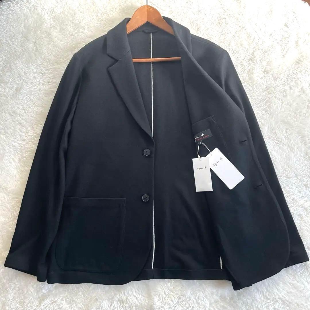 新品タグ付き　完売　アニエスベー　ウール　アンコンテーラードジャケット　M 黒