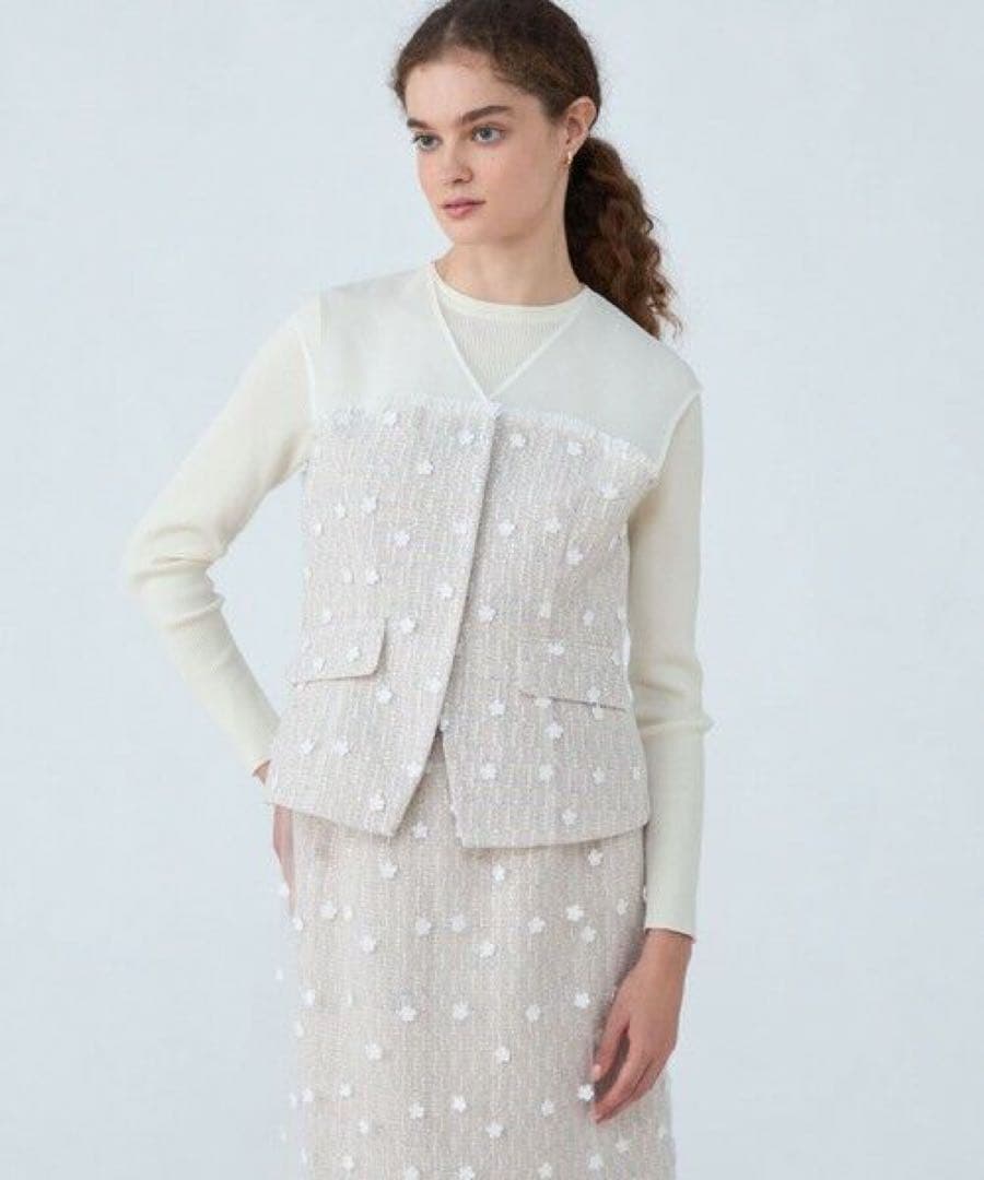 TOMORROWLAND Ballsey ラッピングツイード ジレ