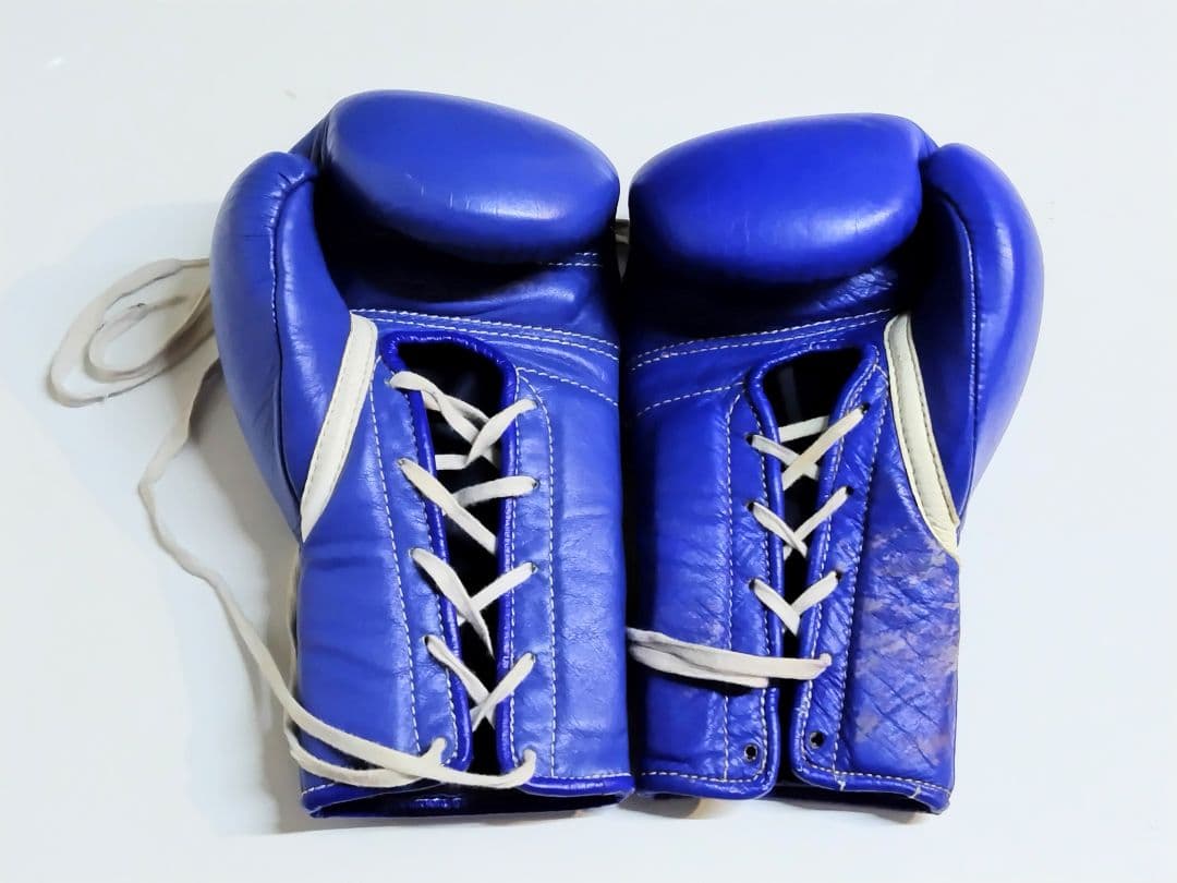 ウイニング ボクシンググローブ 8oz 青　本革★7115F