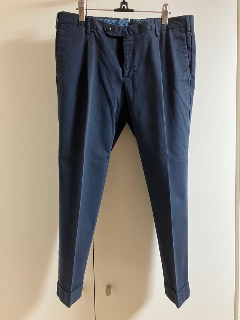 PT TORINO ネイビー チノパン サイズ50 EVO FIT 1プリーツ
