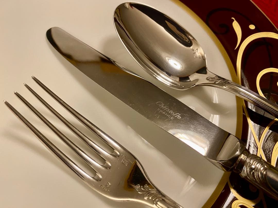 【ラス1☆やっぱりマルリー☆美品☆】クリストフル スタンダードカトラリーセット