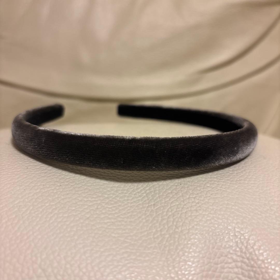 Alexandre de Paris/ベロア/グレー/ヘアバンド カチューシャ