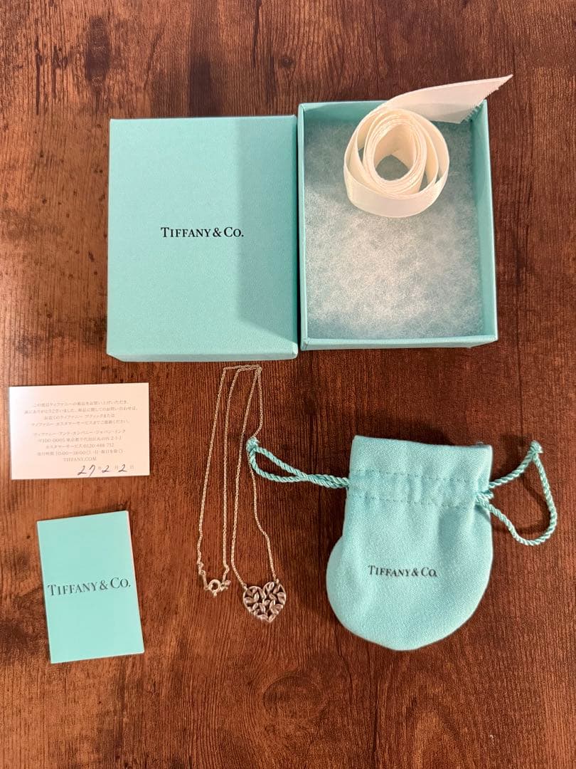 ティファニー　ネックレス　シルバー　オリーブリーフ　ハート　箱付き