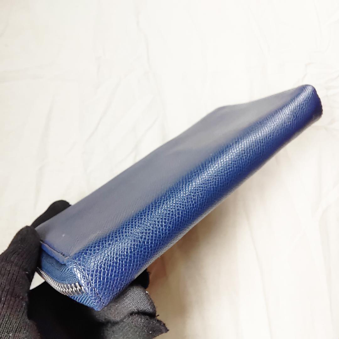 良品 アルファード 長財布 ラウンドジップ スマイル ALFURD ネイビー