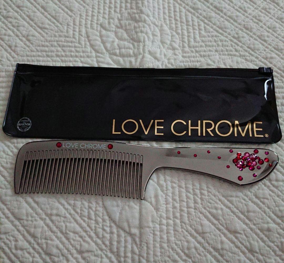 LOVE CHROME ラブクロム クリスタル付き ピンクレッド系
