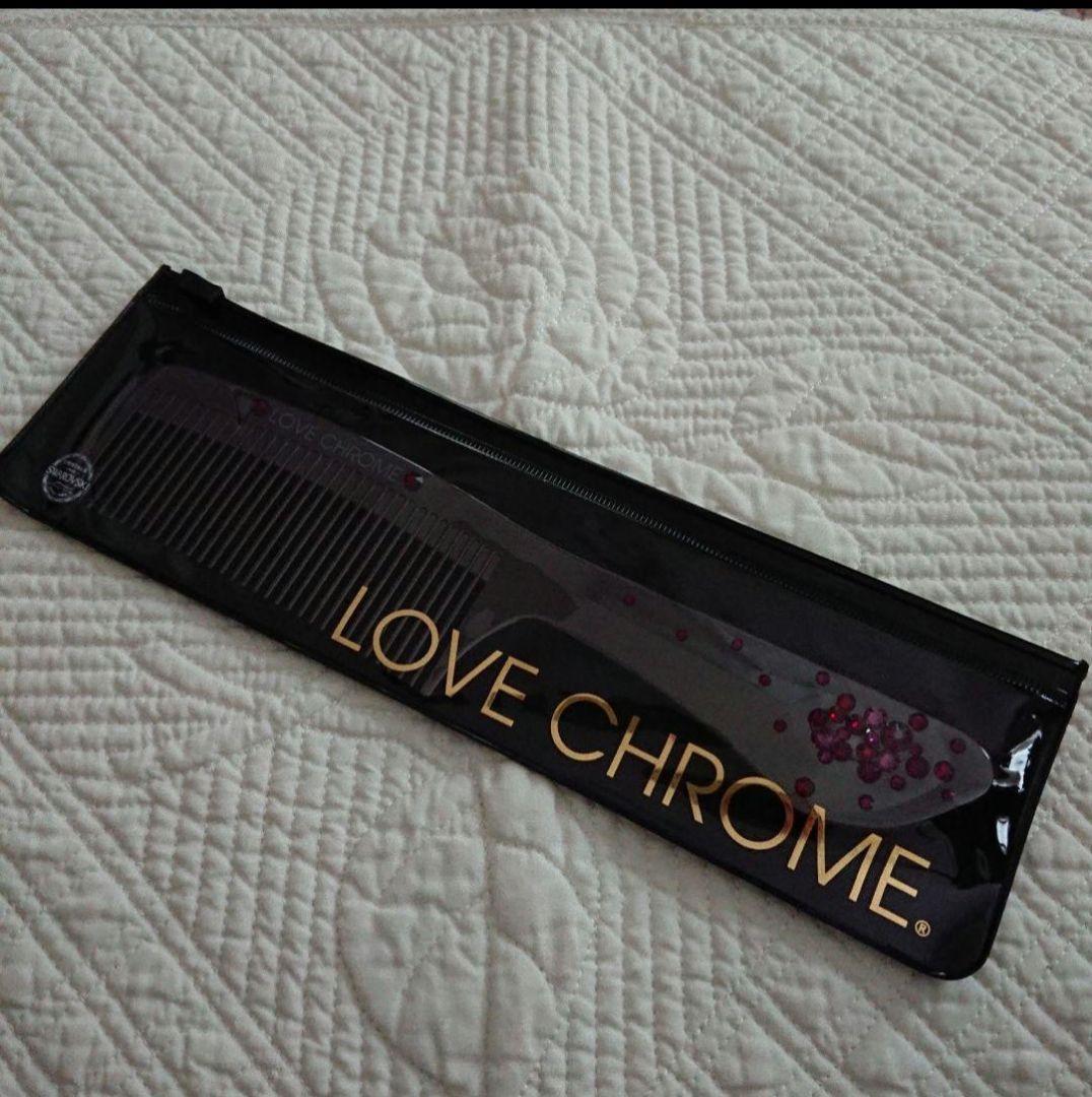 LOVE CHROME ラブクロム クリスタル付き ピンクレッド系
