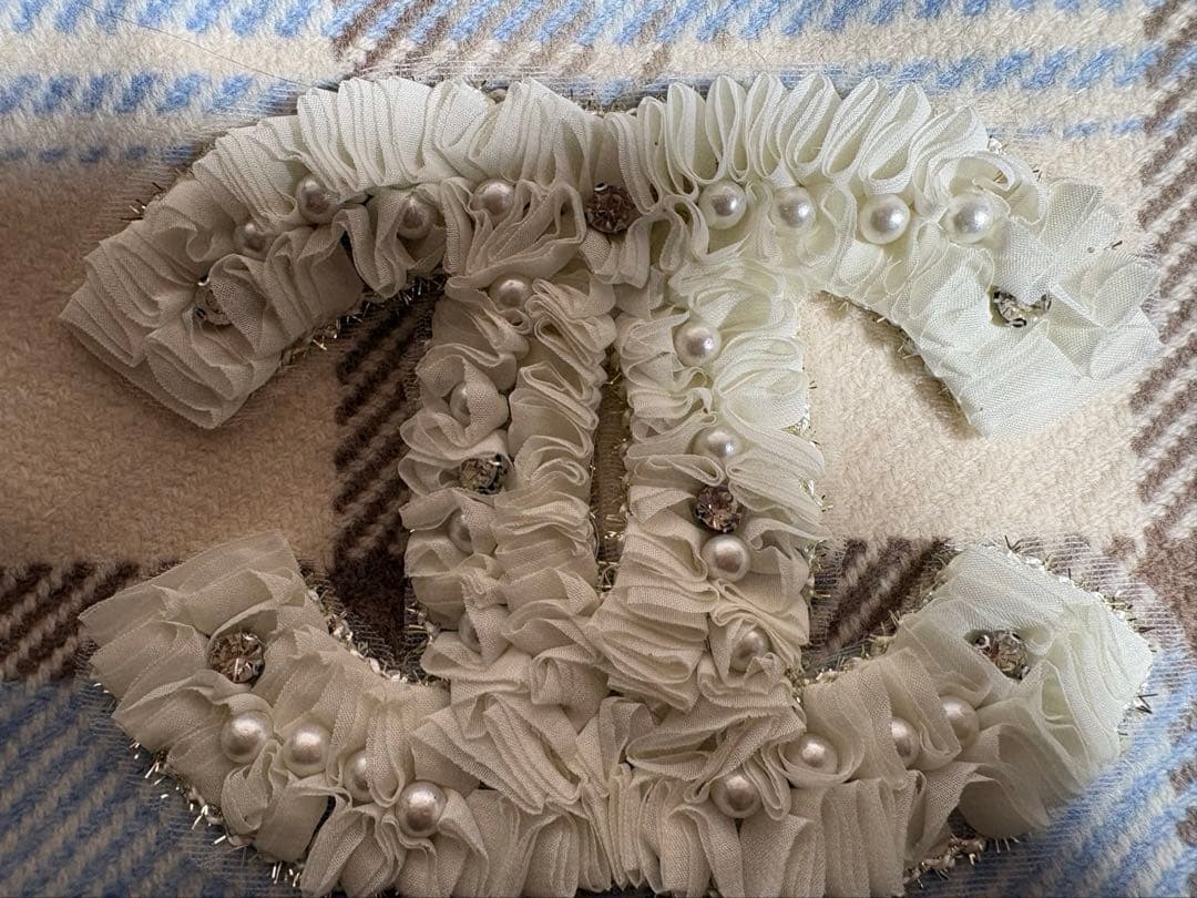 CHANEL ツイードトートバッグ　シフォン ブルー