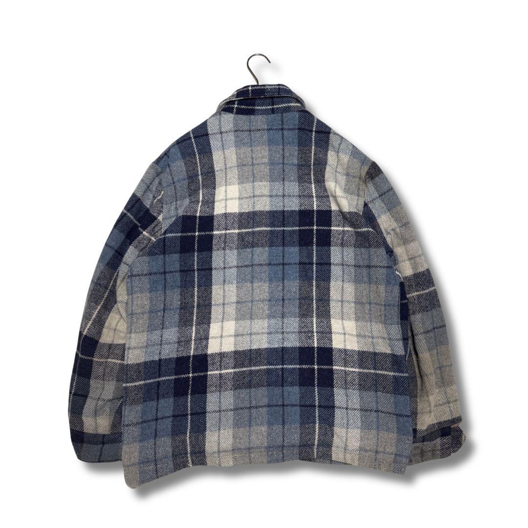 70s 80s Sears 裏ボア ウールチェックジャケット L 古着
