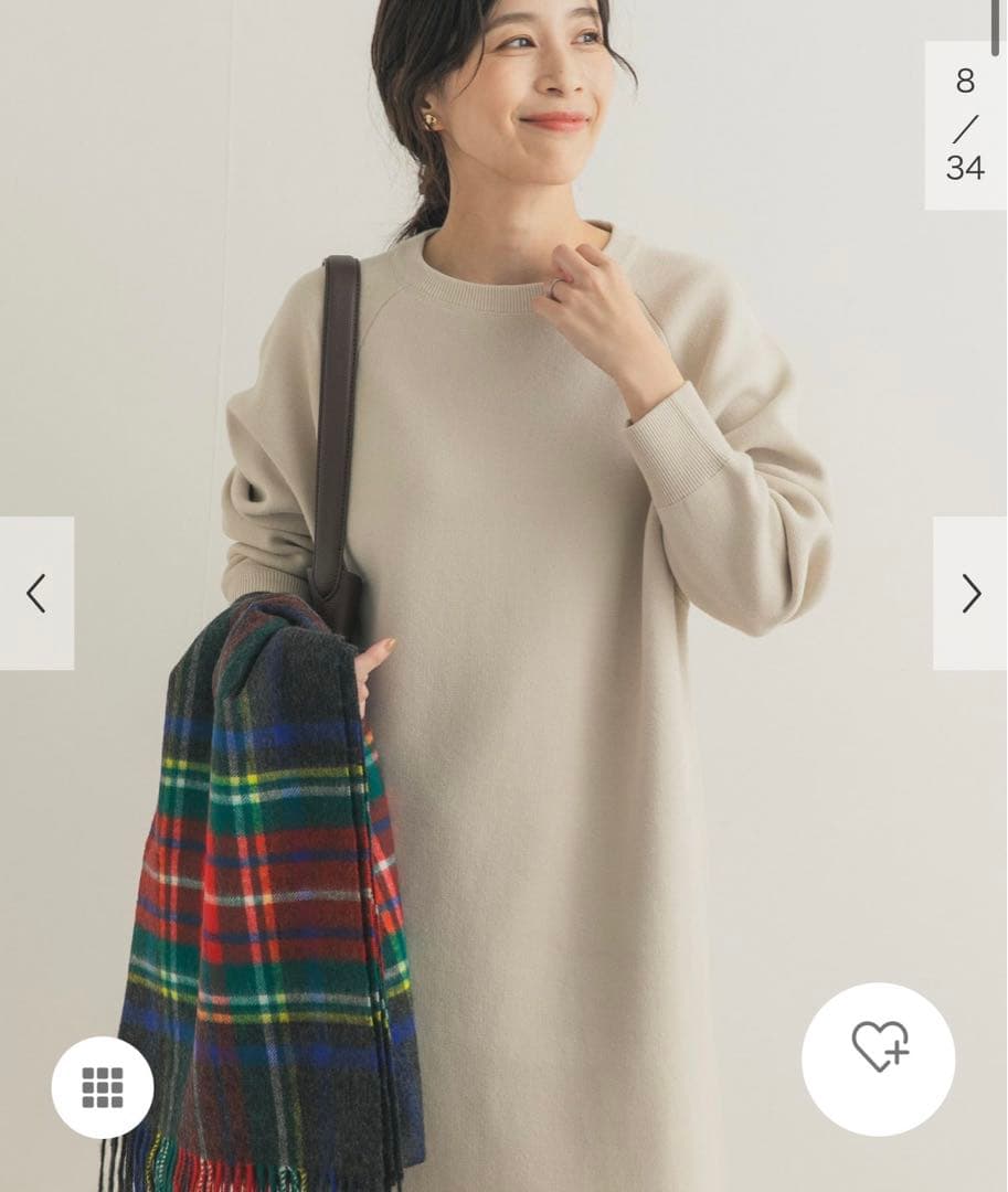 新品タグ付◆ L/BEG DOORS スウェットライクニットワンピース