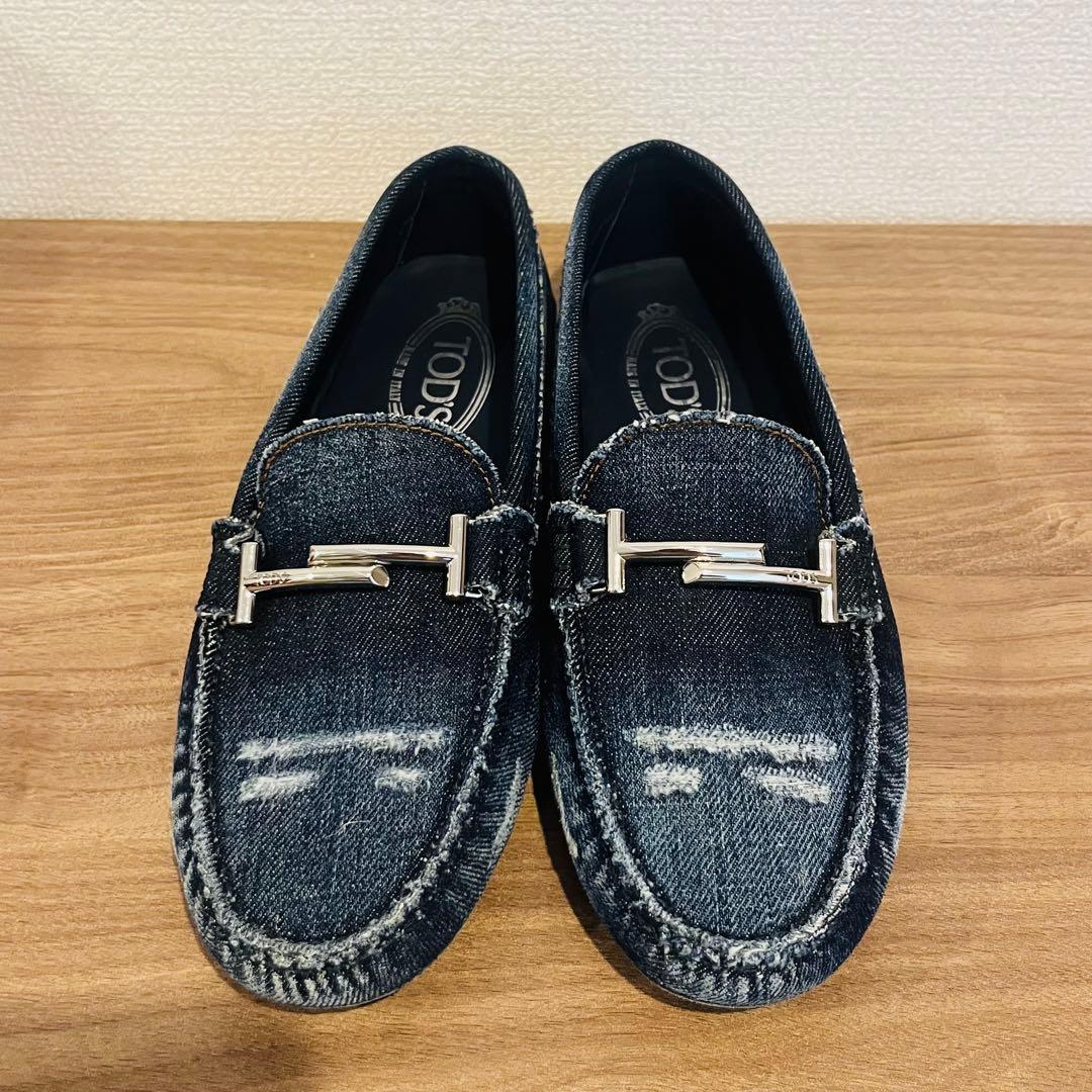 【極美品】TOD’S トッズ ビットローファー モカシン　デニム