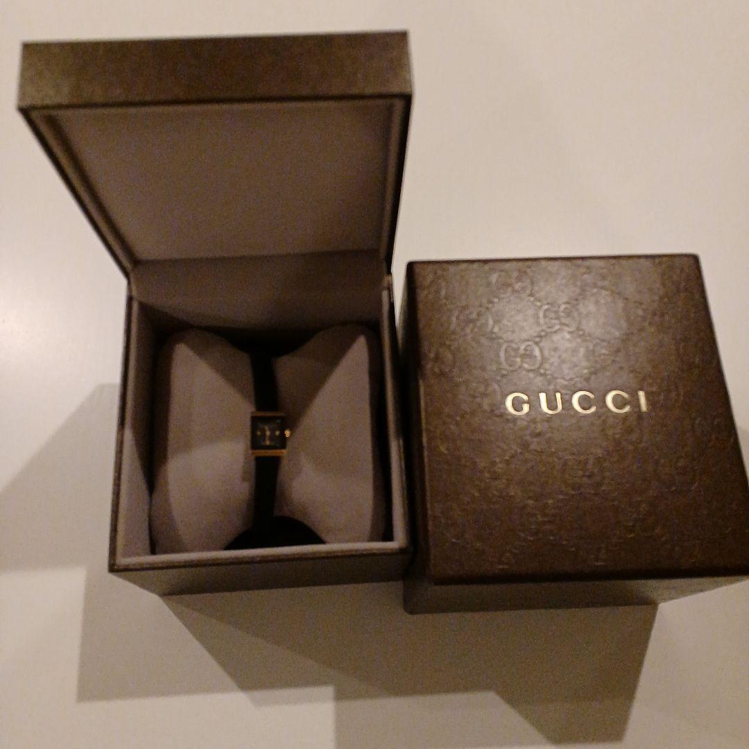 sunsetM様　GUCCI レディース ブラックレザー18金クォーツ時計
