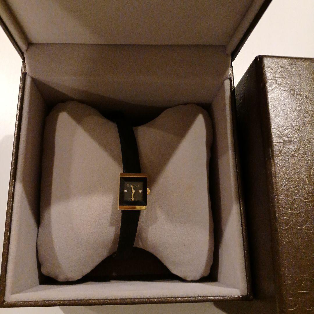 sunsetM様　GUCCI レディース ブラックレザー18金クォーツ時計