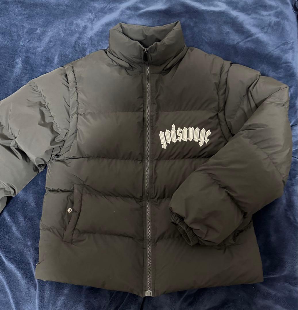 godsavage ブラック ダウンジャケット