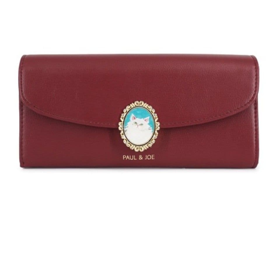 【2026年1月購入☆新品未使用】ポール＆ジョー★キャットブローチ長財布★赤