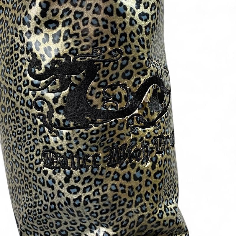 ダンスウィズドラゴン エナメルレオパード キャディバッグ ゴールド系 9型5分割