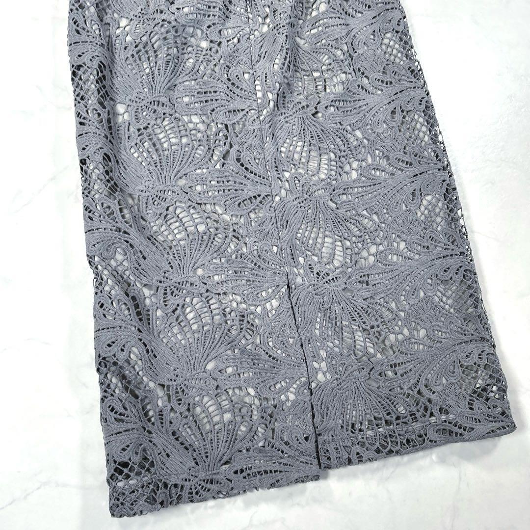 【大きいサイズ 3L】　カラルス　ケミカルレース　ボリューム袖　ワンピースドレス