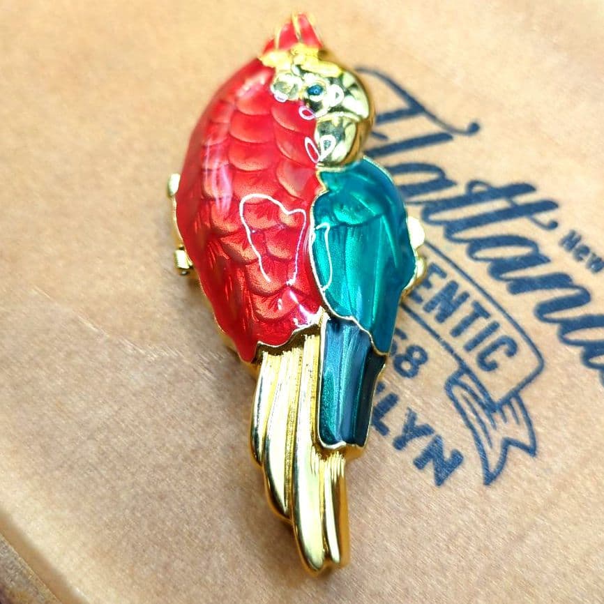 エスティローダー 練り香水 オウムデザイン 元箱付き ゴールドとレッドとブルー