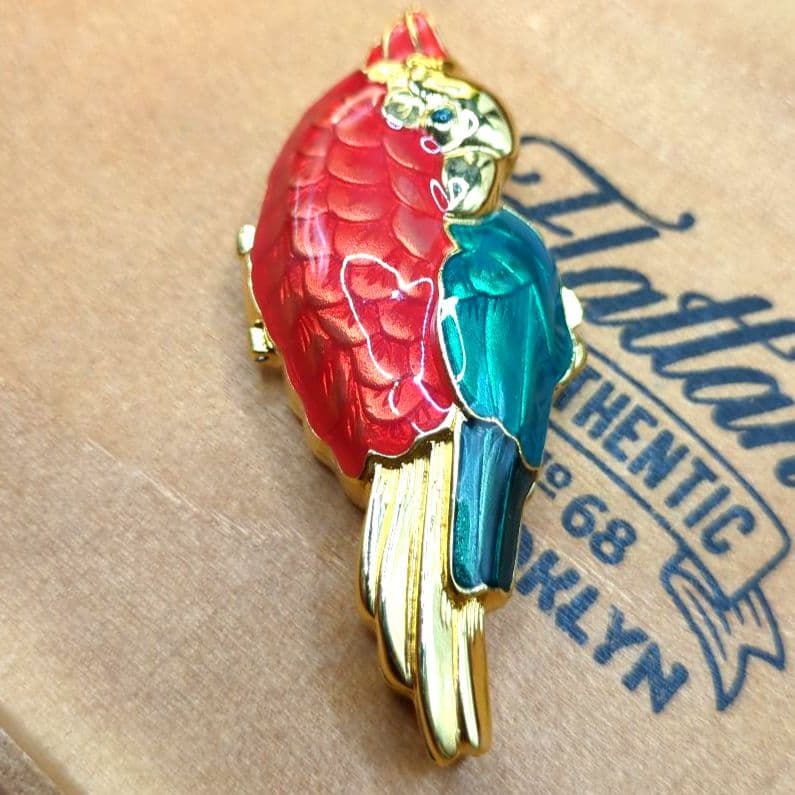 エスティローダー 練り香水 オウムデザイン 元箱付き ゴールドとレッドとブルー