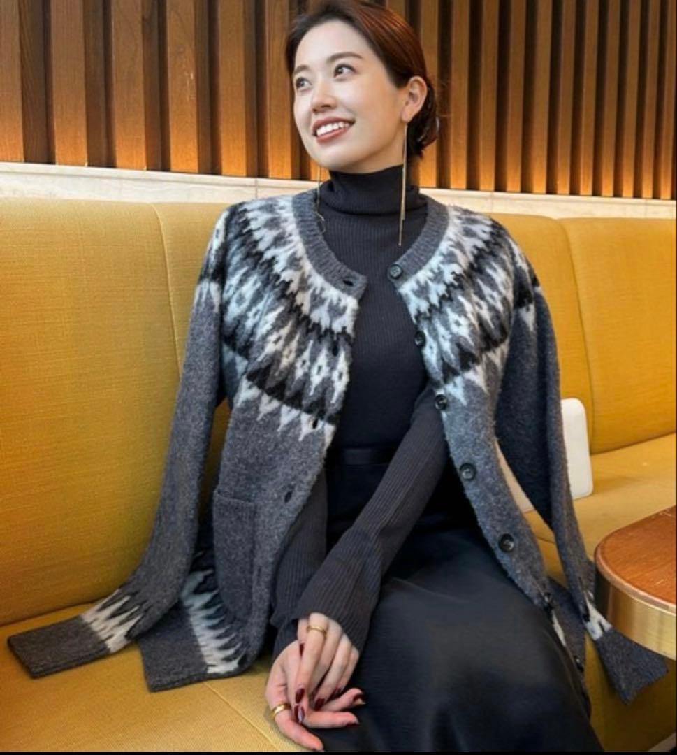 2024✨️完売品 アニュアンス ノルディック ニット カーディガン グレー