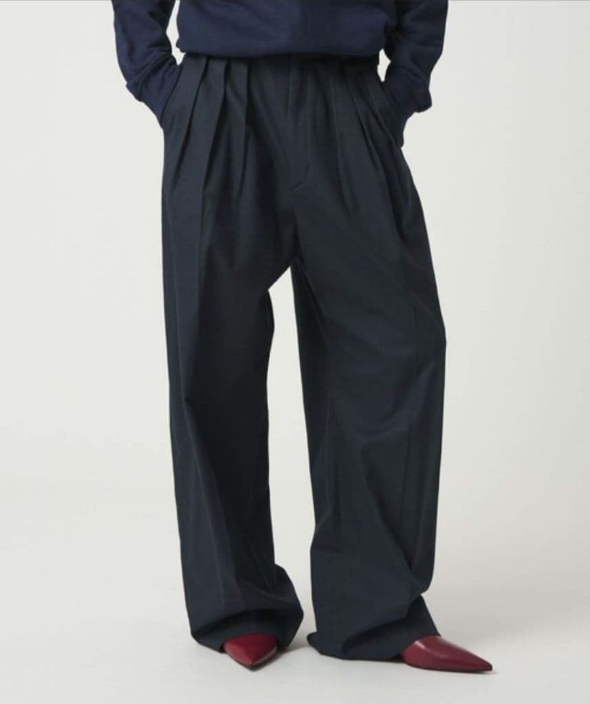 6 ROKU タックパンツ　ネイビー　34