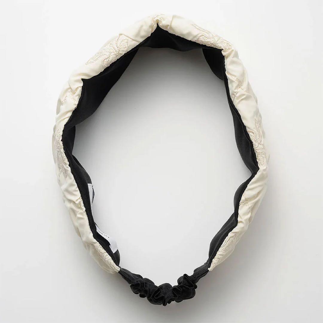 ヘアアクセサリー Dahlia shrinking embroidery headband