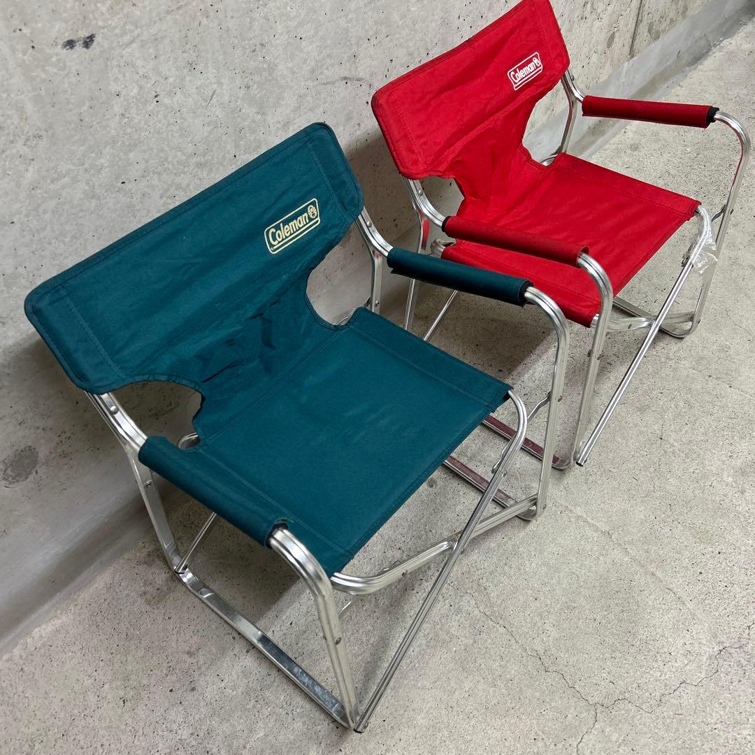 希少！廃盤品！コールマン ミニキャプテンチェア キッズ用　2脚　レッド　グリーン
