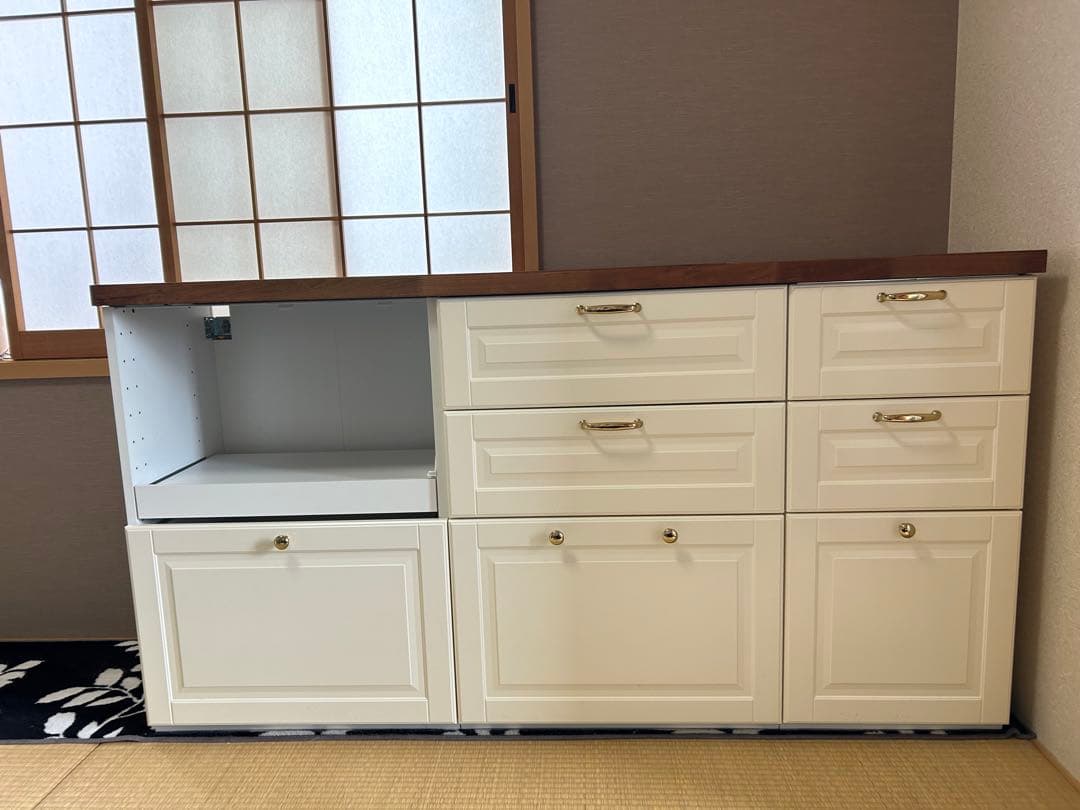 りんりん木製食器棚　白　IKEA