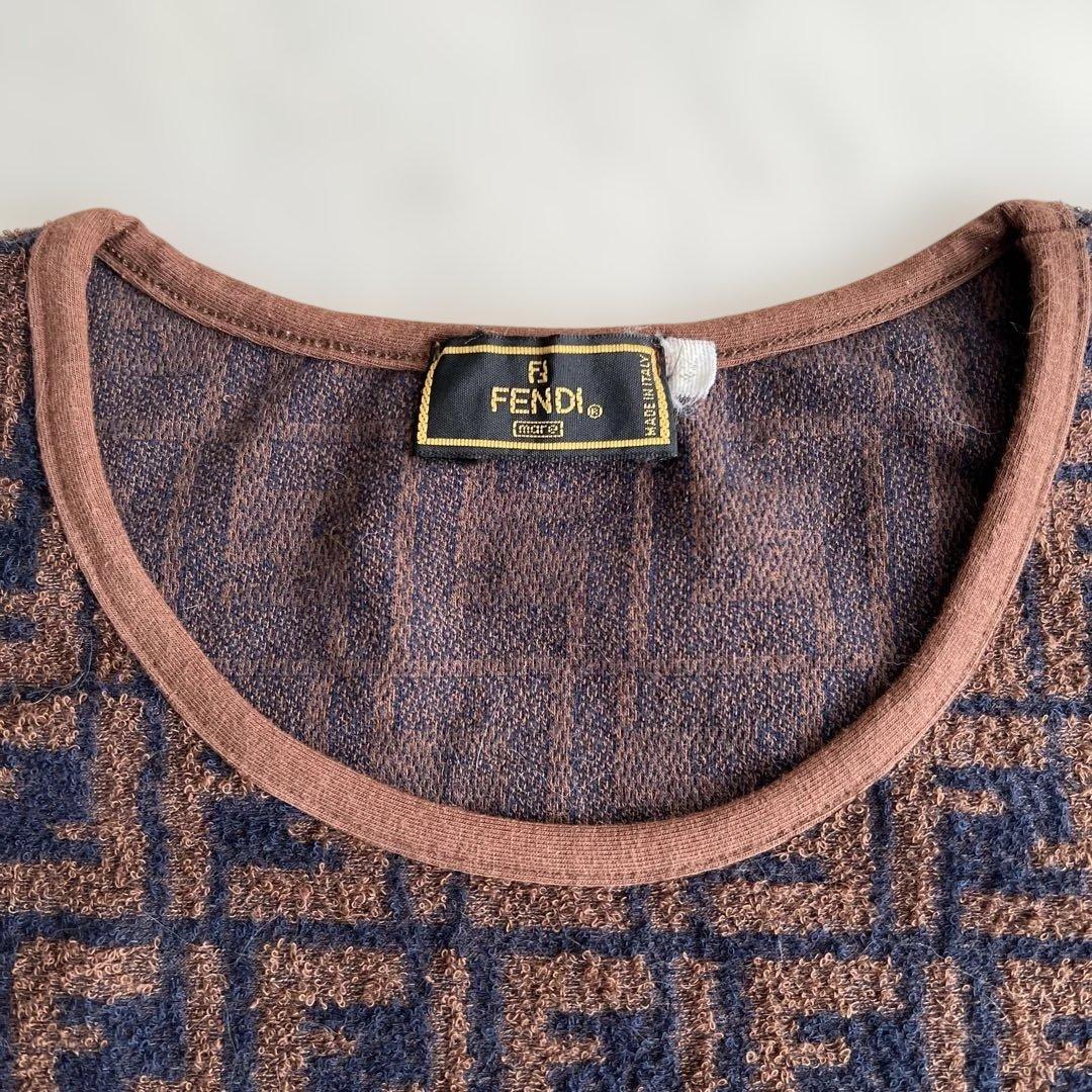 FENDIフェンディ　ズッカ柄 パイルTシャツ　42