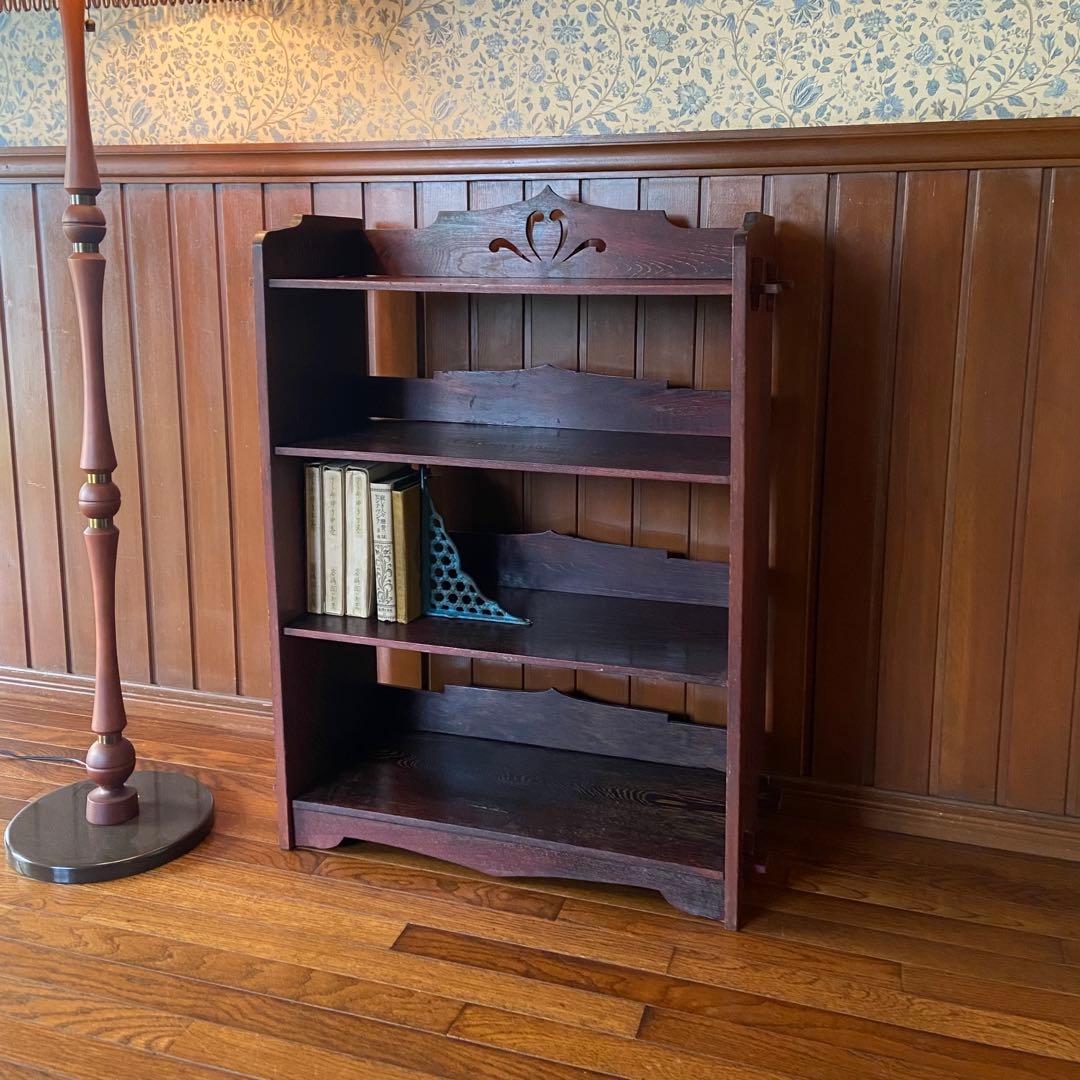 アンティーク　楔本棚　レトロ　オープンラック　楔棚
