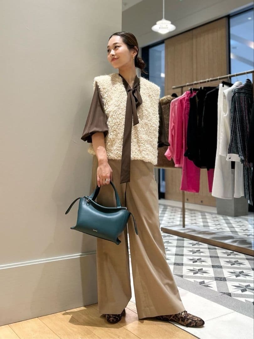 Ballsey ミックスファー Vネックベスト