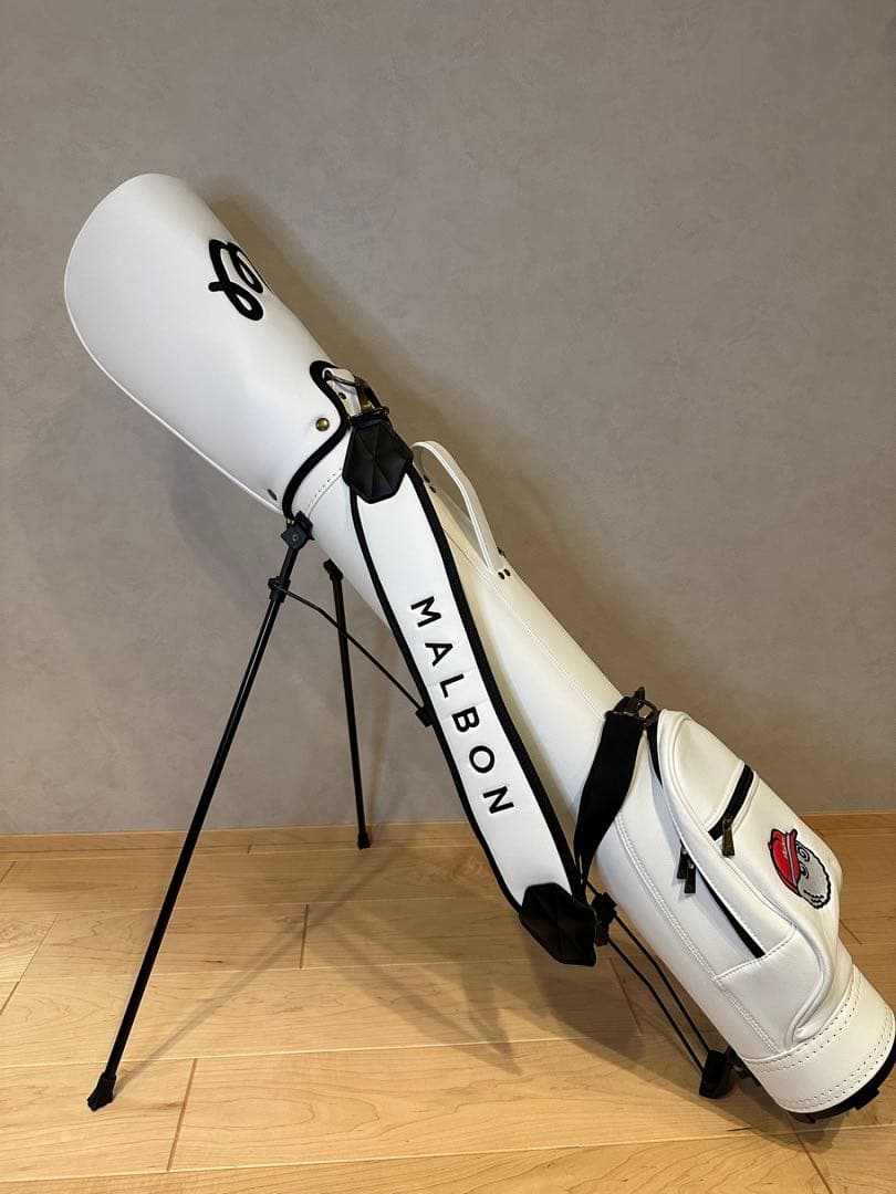 【新品未使用】マルボンゴルフ　セルフスタンド式キャディバッグ白