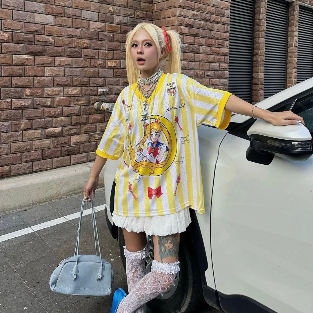 セーラームーン 月野うさぎ アニメゲームシャツ サッカーシャツフットボールシャツ