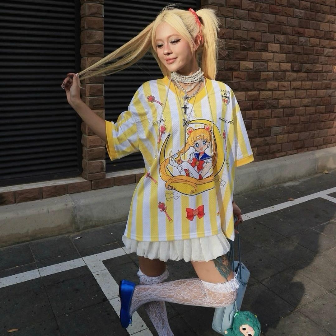 セーラームーン 月野うさぎ アニメゲームシャツ サッカーシャツフットボールシャツ