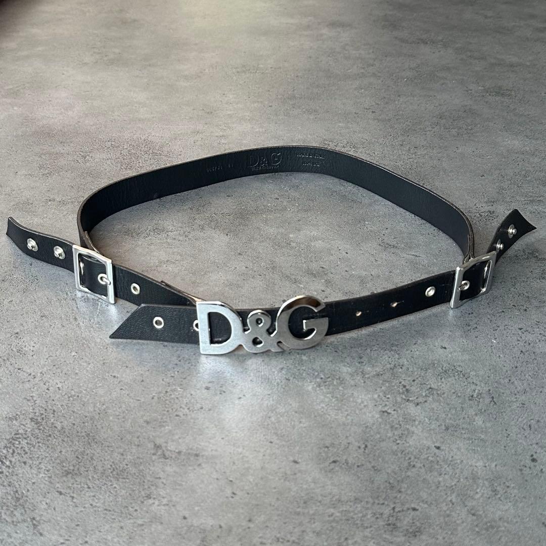DOLCE&GABBANA y2k 00s ロック ロゴ　レザーベルト