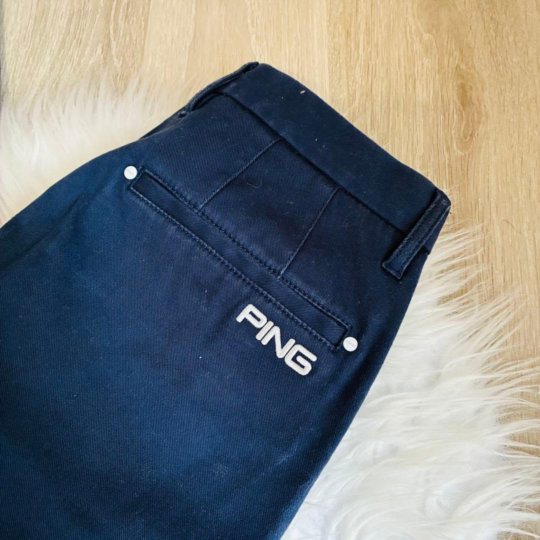 PING ピン　ストレッチパンツ　星条旗柄　ネイビー