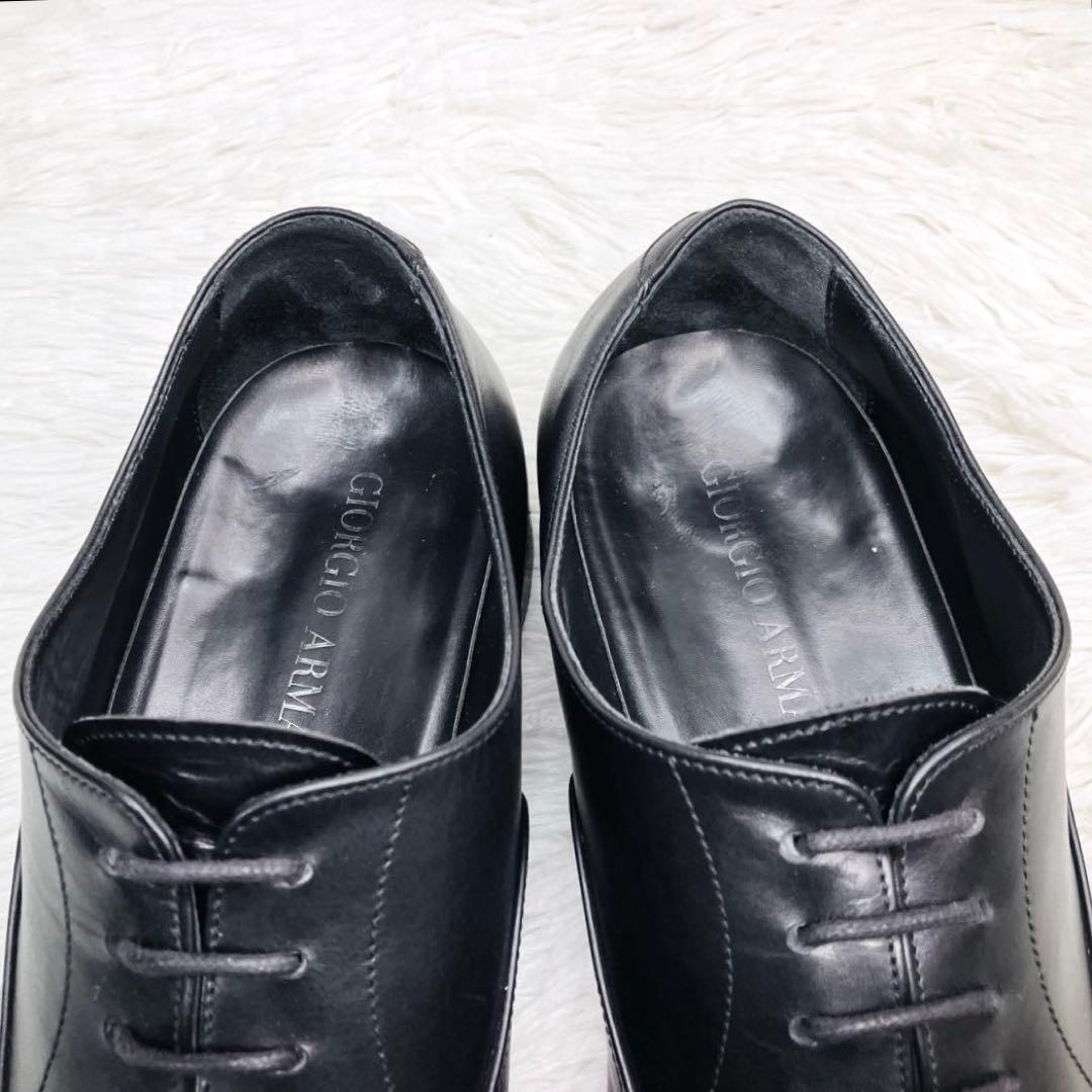 【極美品】GIORGIO ARMANI 41.5 ストレートチップ ビジネス　黒