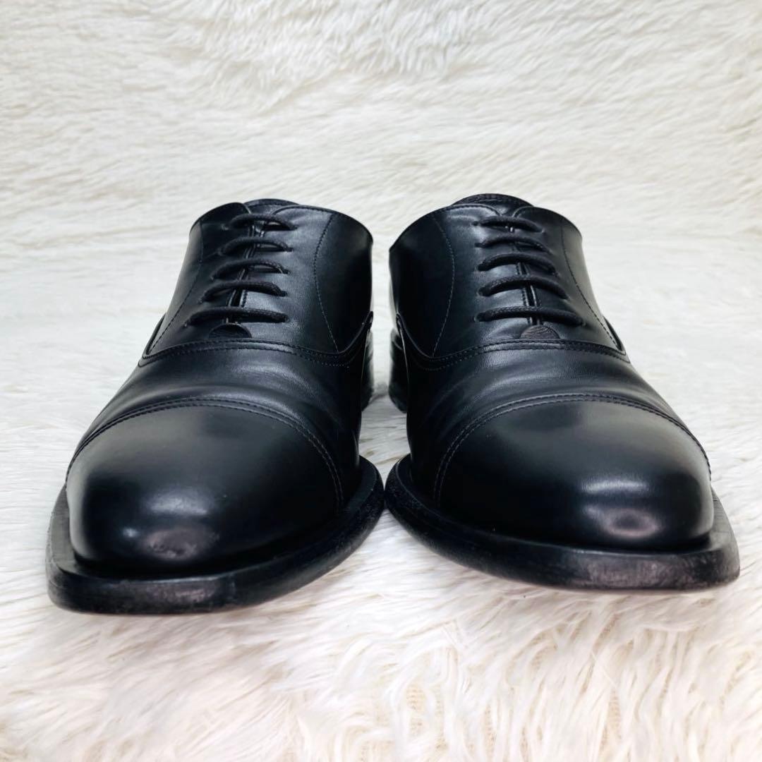 【極美品】GIORGIO ARMANI 41.5 ストレートチップ ビジネス　黒