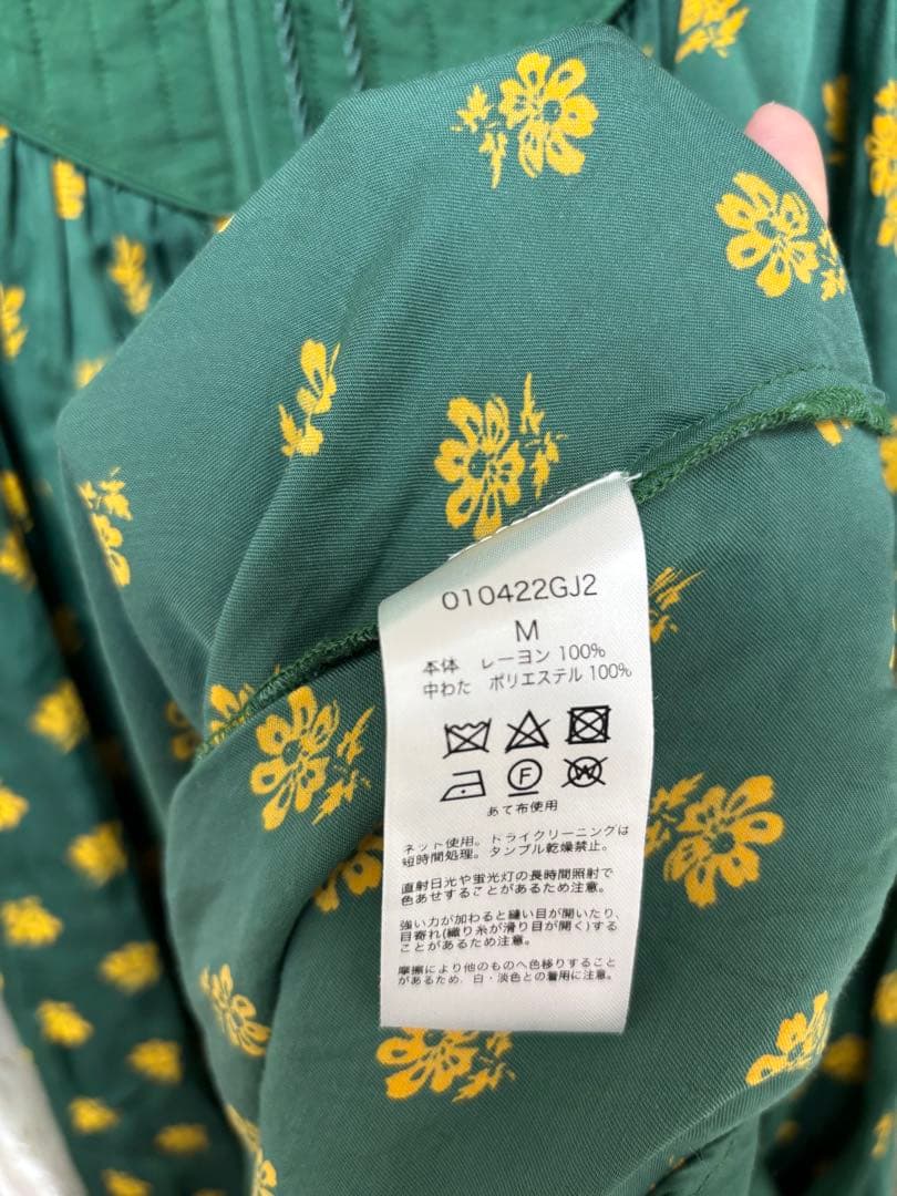 ワンピース MODAL SATIN FLOWER PRINT PANEL DRESS