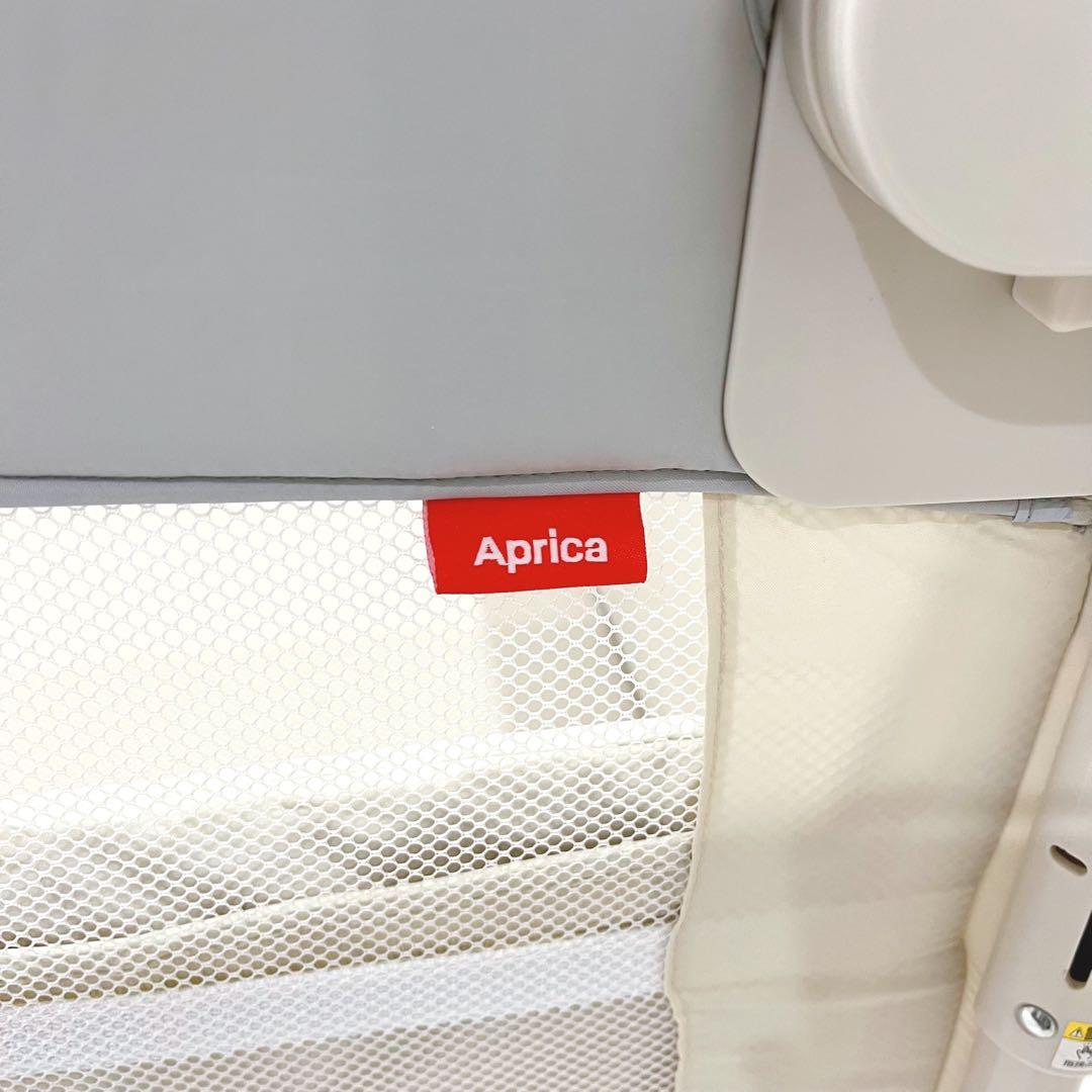 ★美品★ Aprica アップリカ ココネルエアー ベビーベッド ホワイトグレー