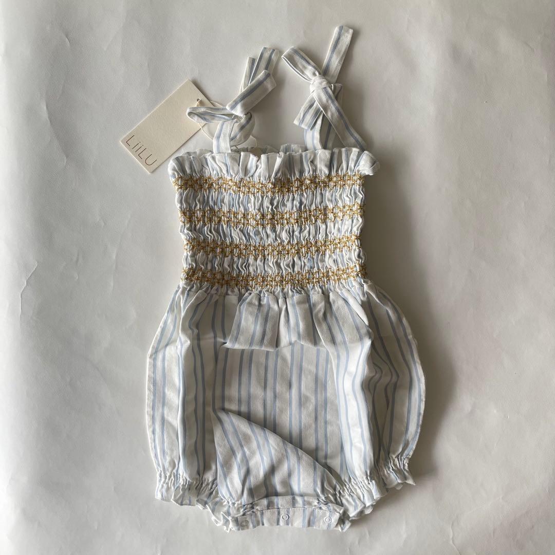 N*a様 Liilu Romper Smocked Striped 24m