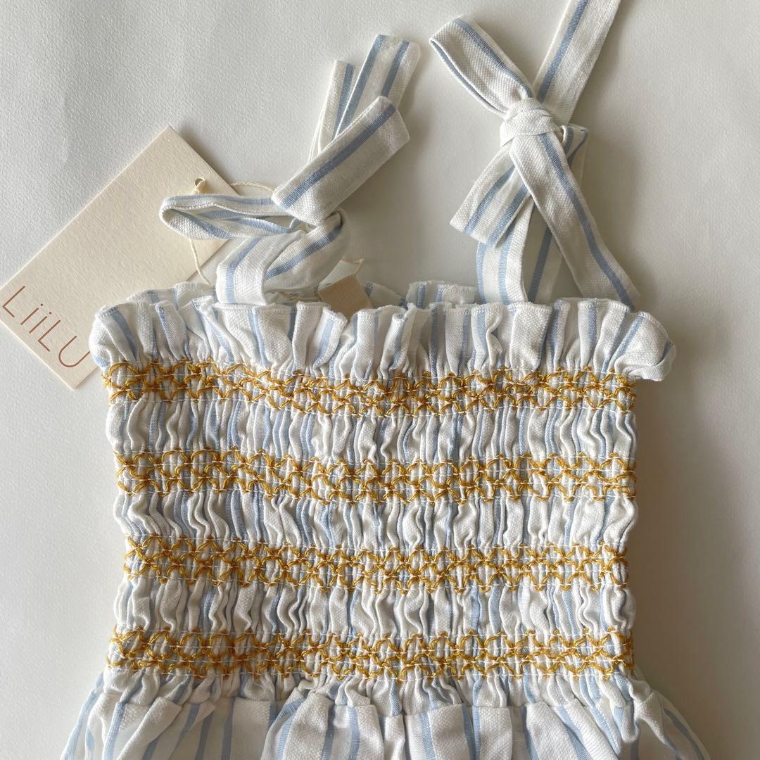 N*a様 Liilu Romper Smocked Striped 24m