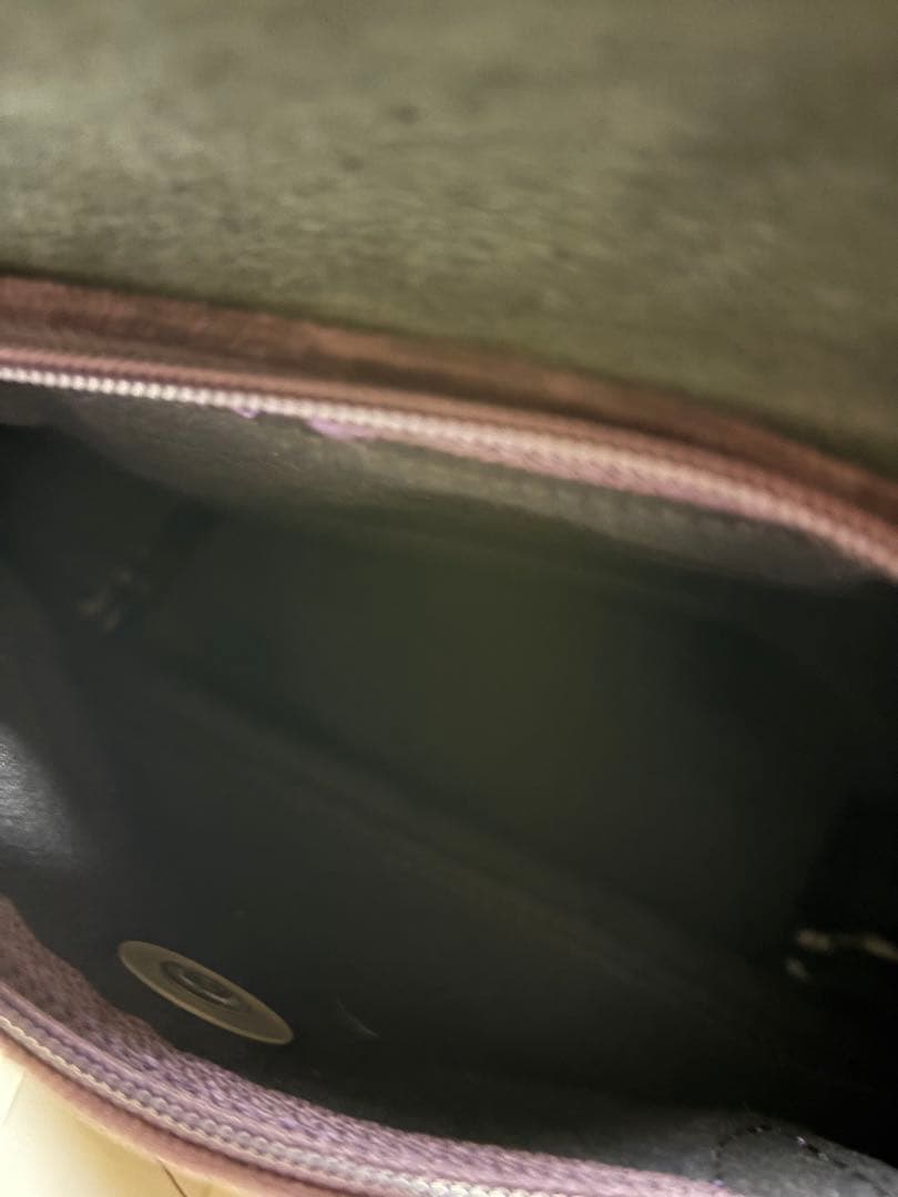 ロンシャン ル プリアージュ ベロアハンドバッグ ブラック×パープル バイカラー