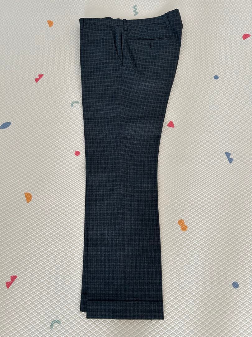 グレー系チェック柄 ビジネススーツ 2つボタン