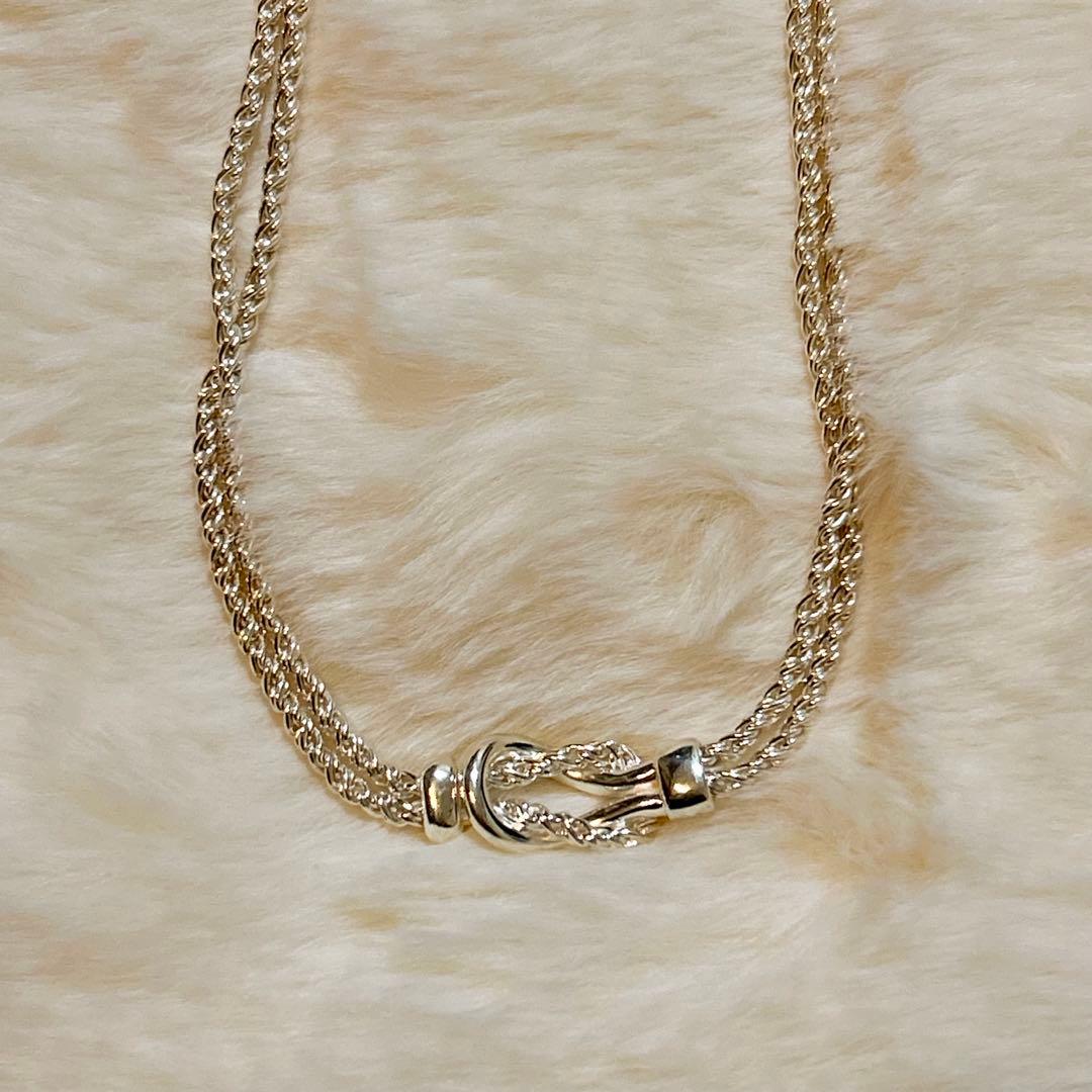 【希少品】ティファニー ダブル ロープ センターノット ネックレス SV925