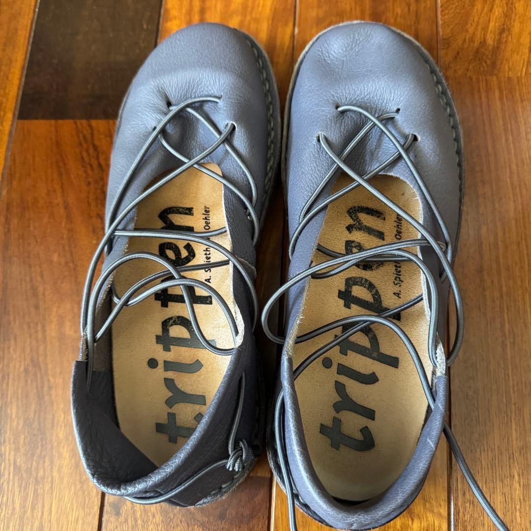 （田中）trippen グレー ローファー 本革　37 トリッペン