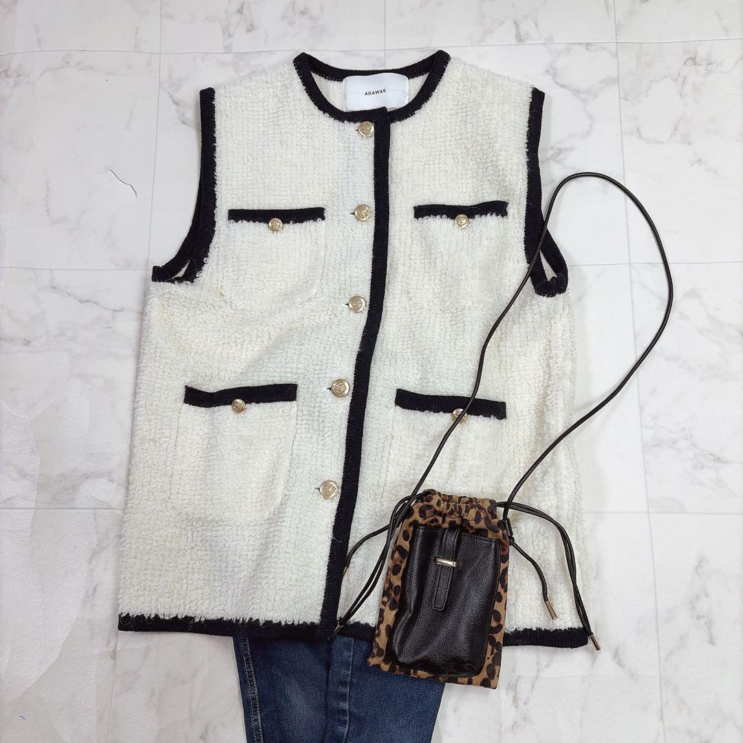 ADAWAS アダワス LOOP KNITTED VEST 別注品 金ボタン